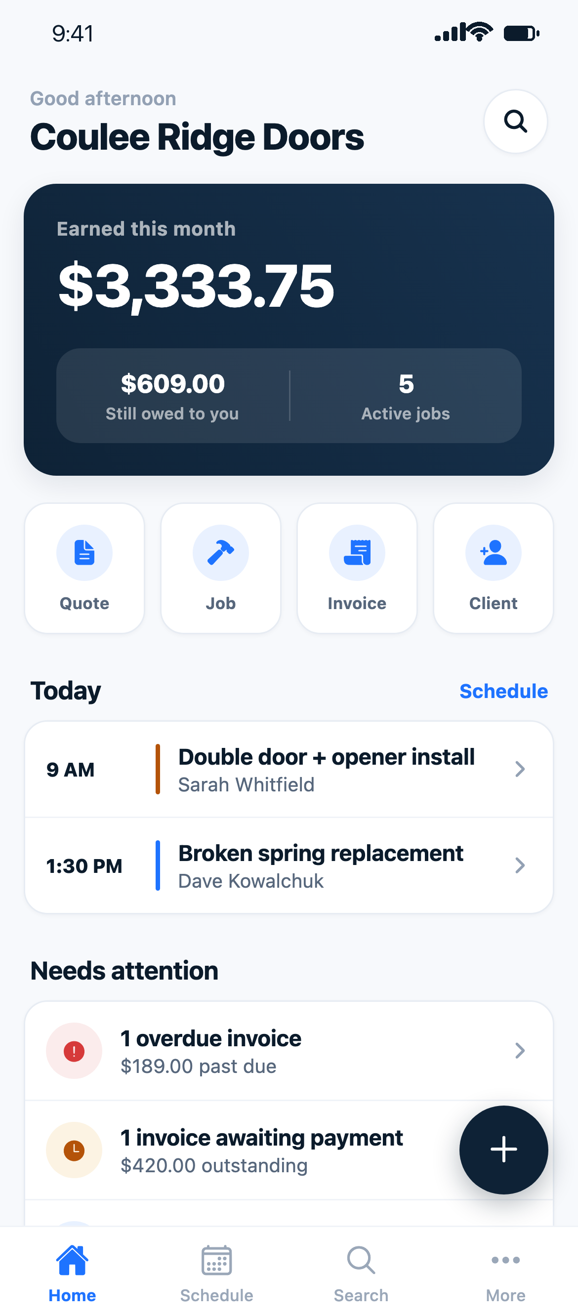 OperatorFlo home screen